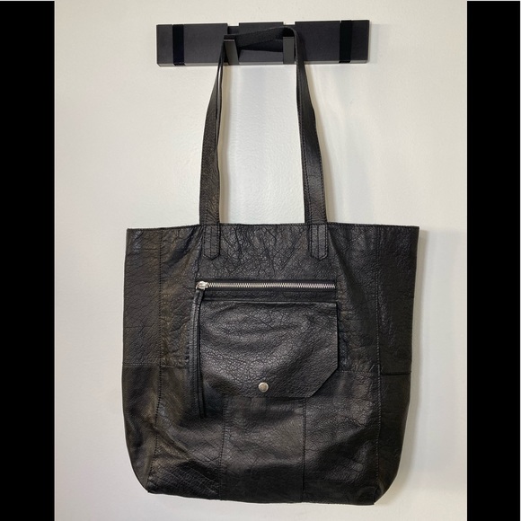 day & mood Bags Anthropologie Day Mood Heather Tote Soft Black Leather Shoulder Bag Poshmark